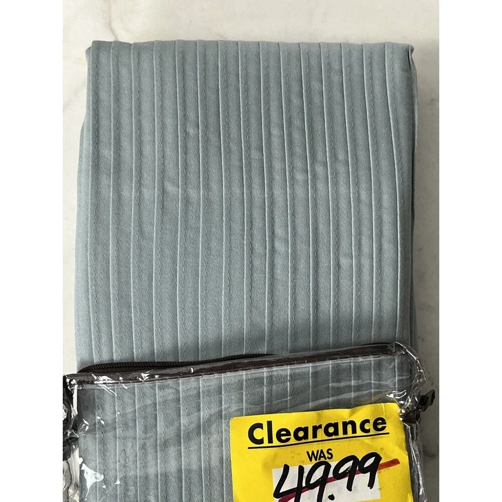 Raymond Waites Pillowcase Euro Sham Square Pillow Case Blue Pleated 100% Cotton‎